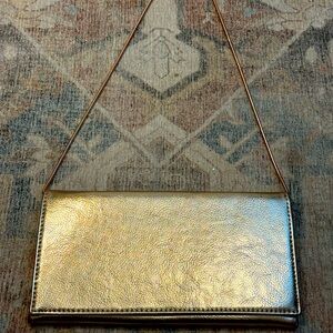 Gold Leather Cocktail clutch by Aqua